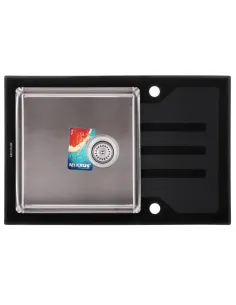 Мойка для кухни прямоугольная Mixxus MX (304) 7851-HM-Glass 780x510x200/1.2 мм из нержавеющей стали