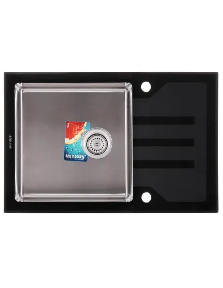 Мойка для кухни прямоугольная Mixxus MX (304) 7851-HM-Glass 780x510x200/1.2 мм из нержавеющей стали