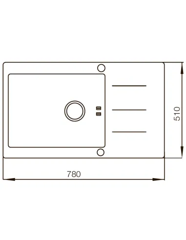 Мойка для кухни прямоугольная Mixxus MX (304) 7851-HM-Glass 780x510x200/1.2 мм из нержавеющей стали