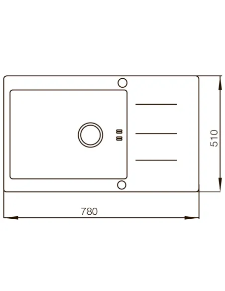 Мийка для кухні прямокутна Mixxus MX (304) 7851-HM-Glass 780x510x200/1.2 мм з нержавіючої сталі