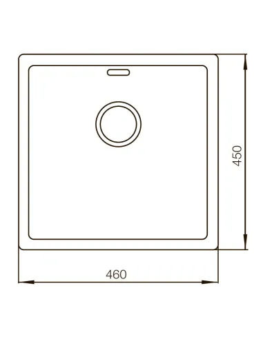 Мийка для кухні прямокутна Mixxus MX4645-Handmade 460x450x200/1.0 мм з нержавіючої сталі
