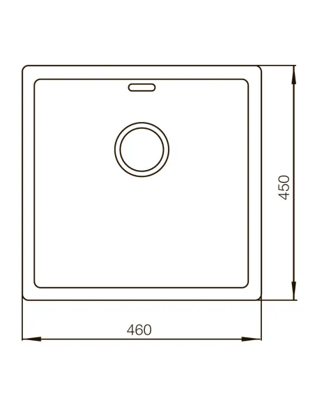 Мойка для кухни прямоугольная Mixxus MX4645-Handmade 460x450x200/1.0 мм из нержавеющей стали