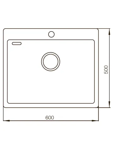 Мойка для кухни прямоугольная Mixxus MX6050-Handmade 600x500x220/1.2 мм из нержавеющей стали
