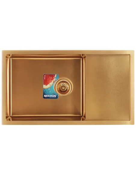 Мийка для кухні прямокутна Mixxus MX7844-PVD-Gold 780x440x200/1.2 мм з нержавіючої сталі