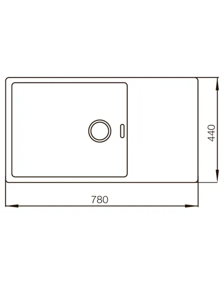 Мийка для кухні прямокутна Mixxus MX7844-Satin 780x440x200/1.2 мм з нержавіючої сталі