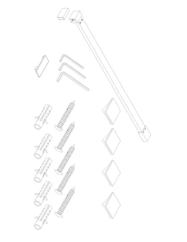 Душевая перегородка Koer SR SP01-100x200-TR-01 Walk-In KR5393, 100x200 см