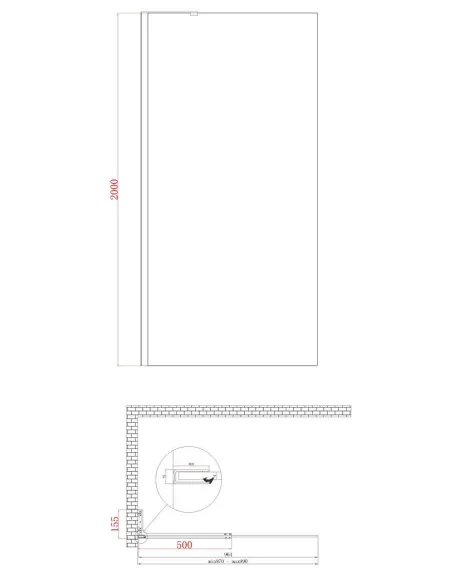 Душова перегородка Koer SR SP02-100x200-TR-12 Walk-In KR5396, 100x200 см Душова перегородка Koer SR SP02-100x200-TR-12 Walk-In KR5396, 100x200 см