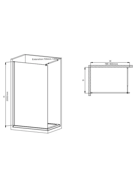 Душова перегородка Mixxus Premium FLAT SP01-80x200-TR Chrome Walk-In MI6849, 80x200 см Душова перегородка Mixxus Premium FLAT SP01-80x200-TR Chrome Walk-In MI6849, 80x200 см