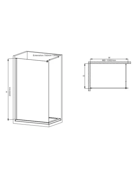 Душевая перегородка Mixxus Premium FLAT SP02-100x200-TR Black Walk-In MI6856, 100x200 см Душевая перегородка Mixxus Premium FLAT SP02-100x200-TR Black Walk-In MI6856, 100x200 см