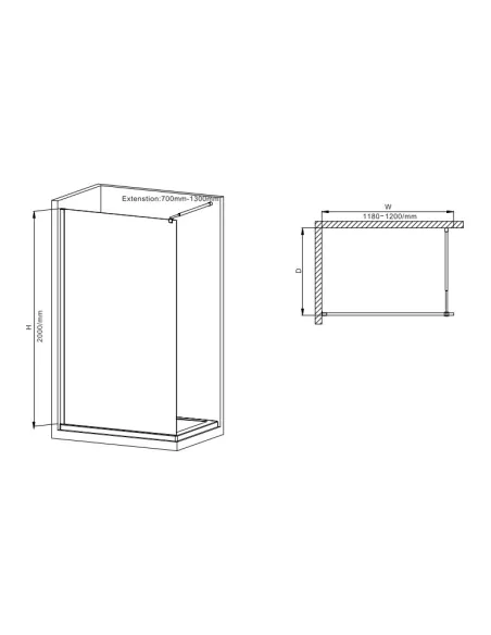 Душова перегородка Mixxus Premium FLAT SP02-120x200-TR Black Walk-In MI6857, 120x200 см Душова перегородка Mixxus Premium FLAT SP02-120x200-TR Black Walk-In MI6857, 120x200 см