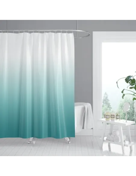 Шторка для ванної кімнати Zerix SCT-009-180x180 ZX4984, біло-зелена, 1800 х 1800 мм