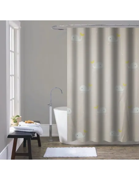 Шторка для ванної кімнати Zerix SCT-010-180x180 ZX4983, з малюнком Кіт, 1800 х 1800 мм