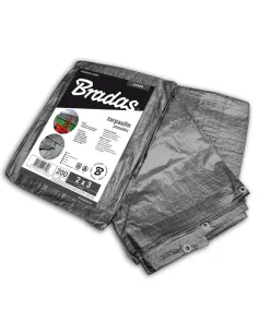 Тент от дождя и солнца Bradas Gray PLG200 8х12 метра водонепроницаемый, серый, повышенной плотности