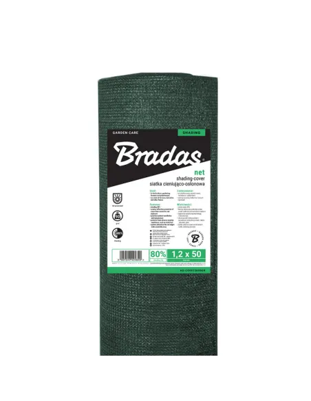 Затеняющая сетка для теплицы Bradas AS-CO9010050GR 1х50 метров, тень 80%, зеленая