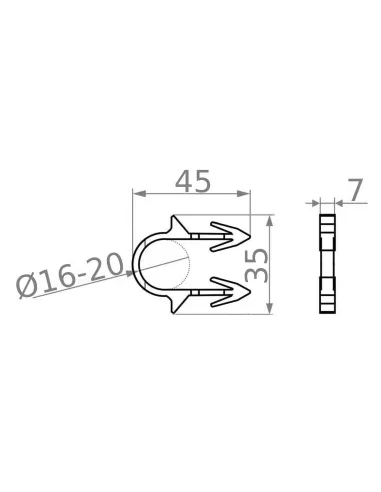 Гарпун-скоба Cristal Premium 30354 16/20, довжина 45 мм для кріплення труби теплої підлоги.