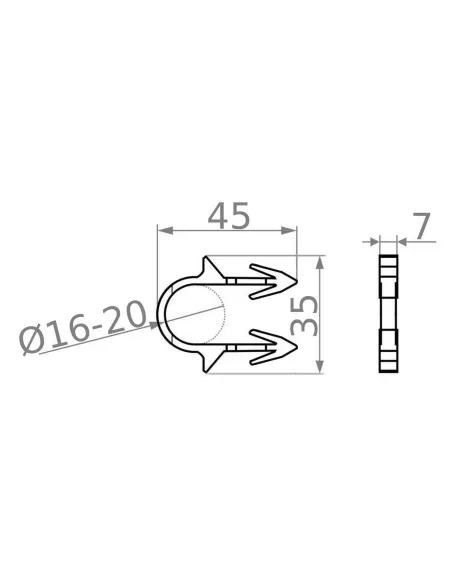 Гарпун-скоба Cristal Premium 30354 16/20, довжина 45 мм для кріплення труби теплої підлоги.