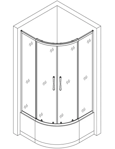 Душевая кабина с высоким поддоном Bravo Warta H90GB, полукруглая