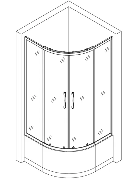 Душевая кабина с высоким поддоном Bravo Warta H90GB, полукруглая