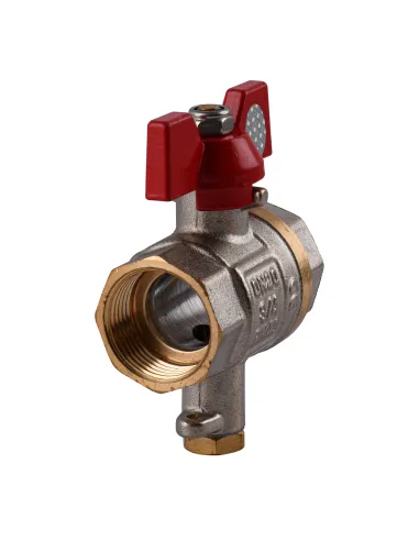 Кран кульовий прямий Solomon V1242 S 3/4 дюйми, повнопрохідний, з підключенням термометра