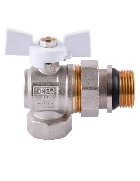 Кран кульовий кутовий з американкою Quality Professional QP004 PN40 1 дюйм