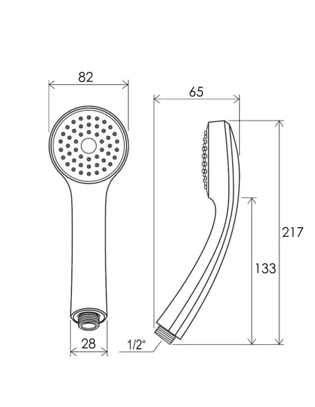 Лейка для ручного душа Globus Lux SH-2280-BB, 217x82 мм, 1 режим, черная