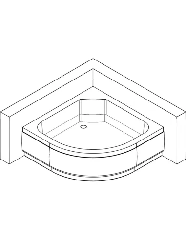 Душевой поддон Bravo Slupia RM90F низкий, полукруглый