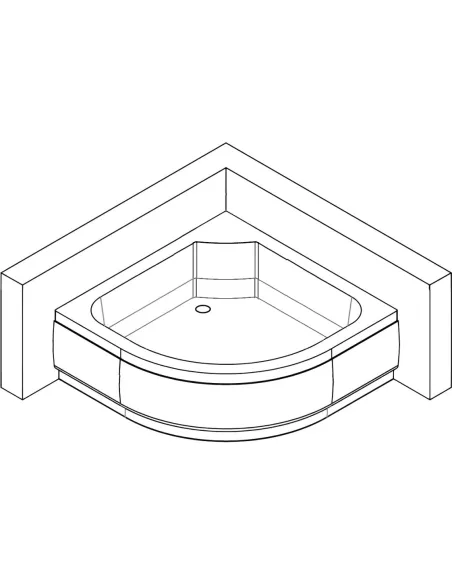 Низький душовий піддон Bravo Slupia RM90F, напівкруглий