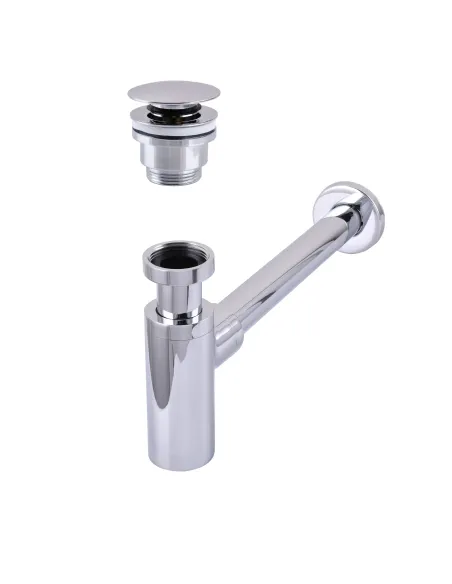 Сифон для умивальника Globus Lux GSB-32-125-04A з донним клапаном, 1 1/4 дюйма