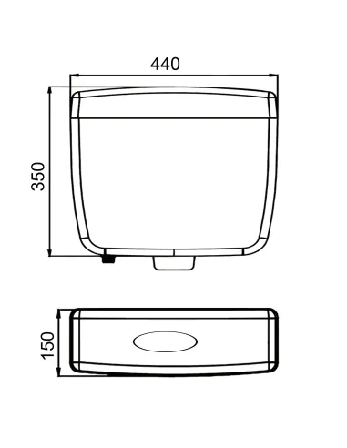 Зливний бачок для унітазу Kkpol SND/020/0/K, 8 літрів, пластик