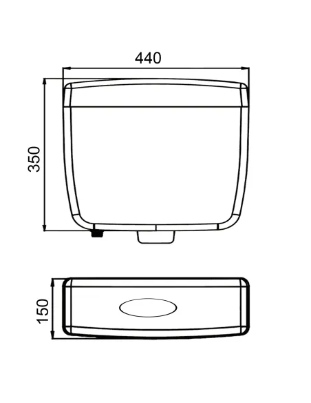 Зливний бачок для унітазу Kkpol SND/020/0/K, 8 літрів, пластик