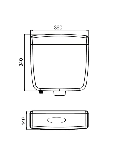 Сливной бачок для унитаза Kkpol SND/024/0/K, 6 литров, пластик