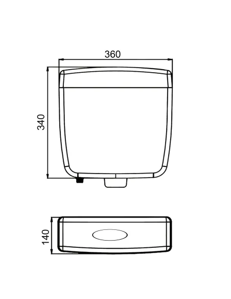 Сливной бачок для унитаза Kkpol SND/024/0/K, 6 литров, пластик