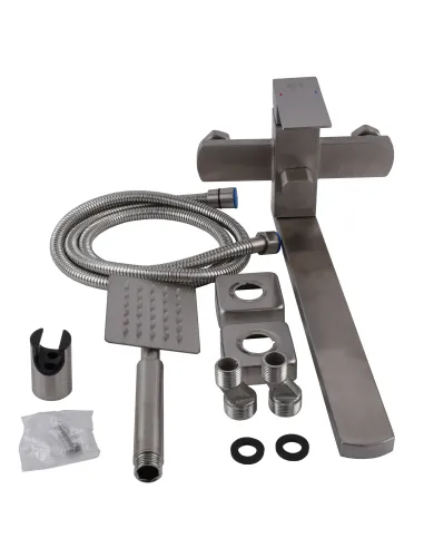 Змішувач для ванни Globus Lux Kubus SKU-208N з душовим набором, хром