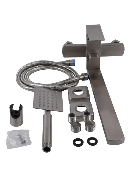 Смеситель для ванны Globus Lux Kubus SKU-208N с душевым набором, хром