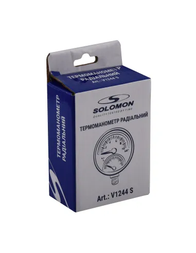Термоманометр Solomon V1244 S М10х1 10 Бар, нижнее подключение