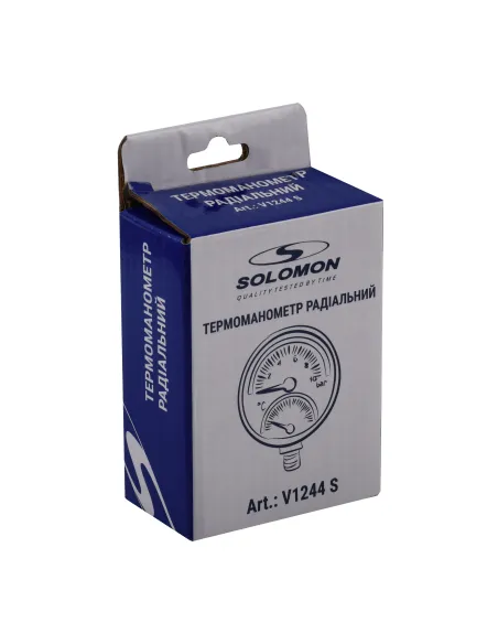 Термоманометр Solomon V1244 S М10х1 10 Бар, нижнее подключение