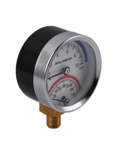 Термоманометр Solomon V1244 S М10х1 10 Бар, нижнє підключення