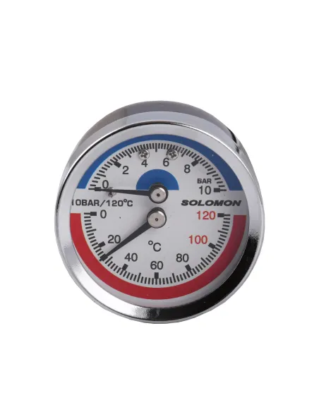 Термоманометр Solomon V1245 S М10х1 10 Бар, заднее подключение