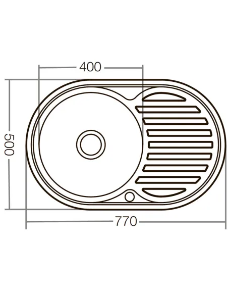 Мийка для кухні кругла Zerix Z7750-06-180MD Micro Decor 770x500x180 мм з нержавіючої сталі