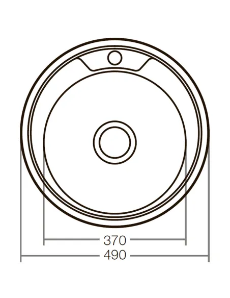 Мойка для кухни круглая Zerix Z490-08-180D Decor 490x490x180 мм из нержавеющей стали