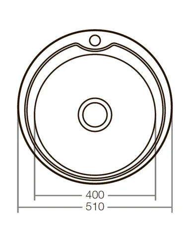 Мойка для кухни круглая Zerix Z510-08-180D Decor 510x510x180 мм из нержавеющей стали