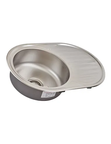 Мойка для кухни круглая Zerix Z7750-08-180E Satin 770x500x180 мм из нержавеющей стали