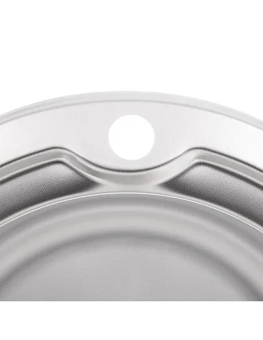 Мийка для кухні кругла Zerix Z510-08-180MD Micro Decor 510x510x180 мм з нержавіючої сталі