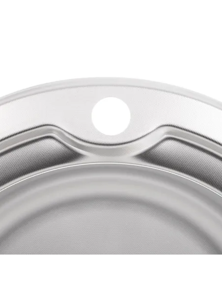 Мийка для кухні кругла Zerix Z510-08-180MD Micro Decor 510x510x180 мм з нержавіючої сталі