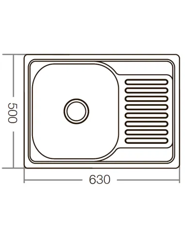 Мийка для кухні прямокутна Zerix Z6350-06-160D Decor 630x500x160 мм з нержавіючої сталі