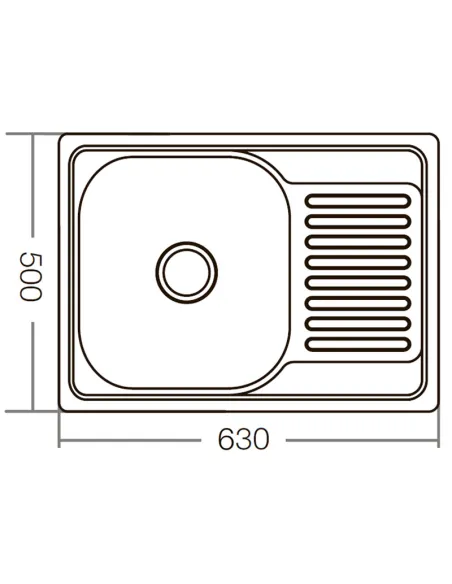 Мойка для кухни прямоугольная Zerix Z6350-08-180D Decor 630x500x180 мм из нержавеющей стали