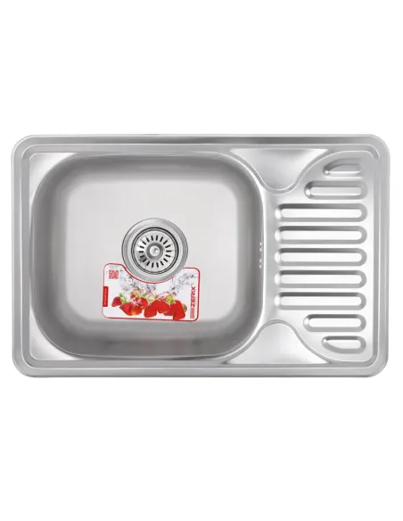 Мойка для кухни прямоугольная Zerix Z6642-08-180E Satin 660x420x180 мм из нержавеющей стали Мойка для кухни прямоугольная Zerix Z6642-08-180E Satin 660x420x180 мм из нержавеющей стали