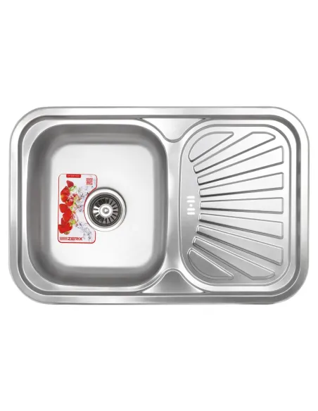 Мийка для кухні прямокутна Zerix Z7549-08-180MD Micro Decor 750x490x180 мм з нержавіючої сталі