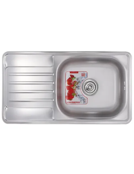 Мойка для кухни прямоугольная Zerix Z7642-08-180MD Micro Decor 760x420x180 мм из нержавеющей стали