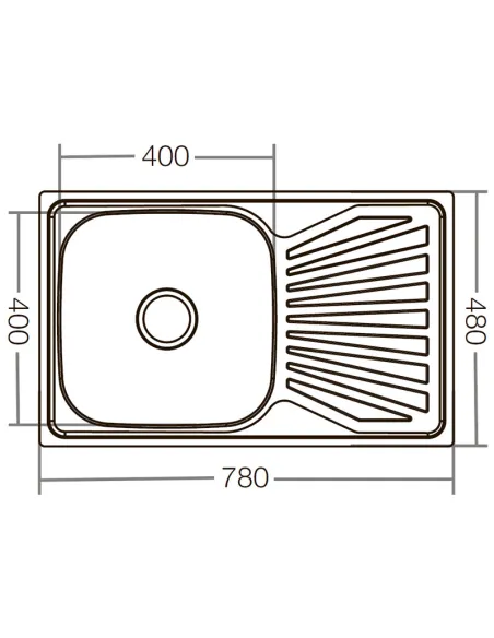 Мийка для кухні прямокутна Zerix Z7848-08-180D Decor 780x480x180 мм з нержавіючої сталі